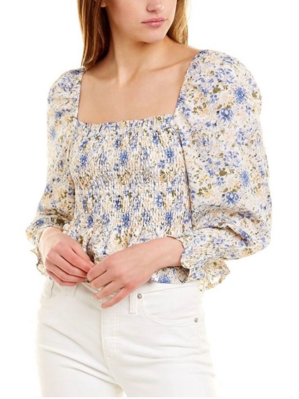 En Saison Floral Chiffon Top Size Small